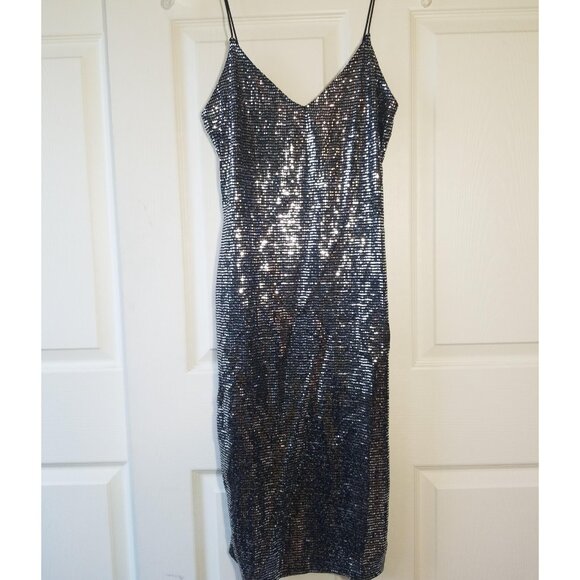 Mind code silver sequin bodycon dress - Picture 1 of 5